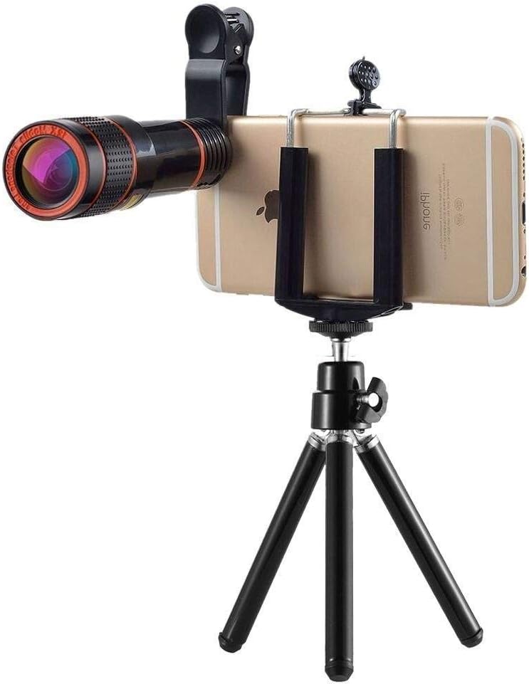Portable mini 4 in 1 Mobile Phone Lens Telescope with Metal Telephoto Lens with tripod Kit Blur Background Effect for All Smartphone - Image 1